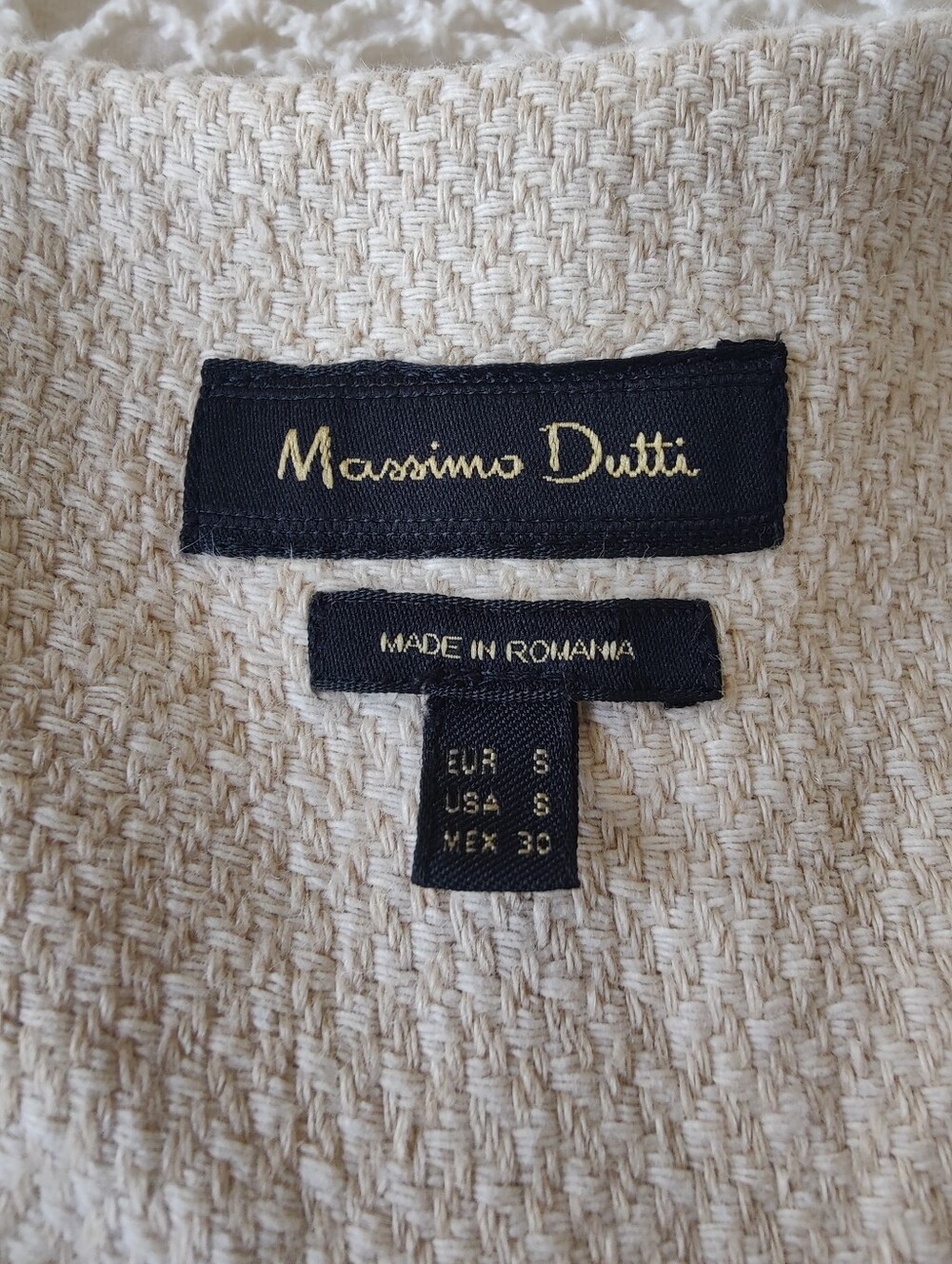 Massimo Dutti Cream and Beige Linen Coat - Picture 8 of 9